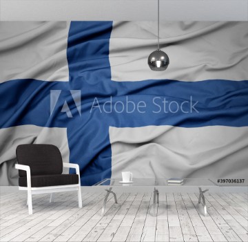 Picture of Waving colorful national flag of finland